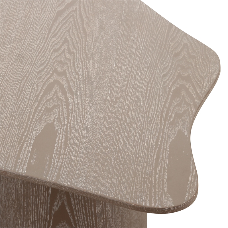 Pemberly Row Contemporary Washed Ash Organic Low Coffee Table