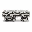 Pemberly Row Contemporary Accent Black and White Jacquard Bench