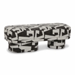 Pemberly Row Contemporary Accent Black and White Jacquard Bench