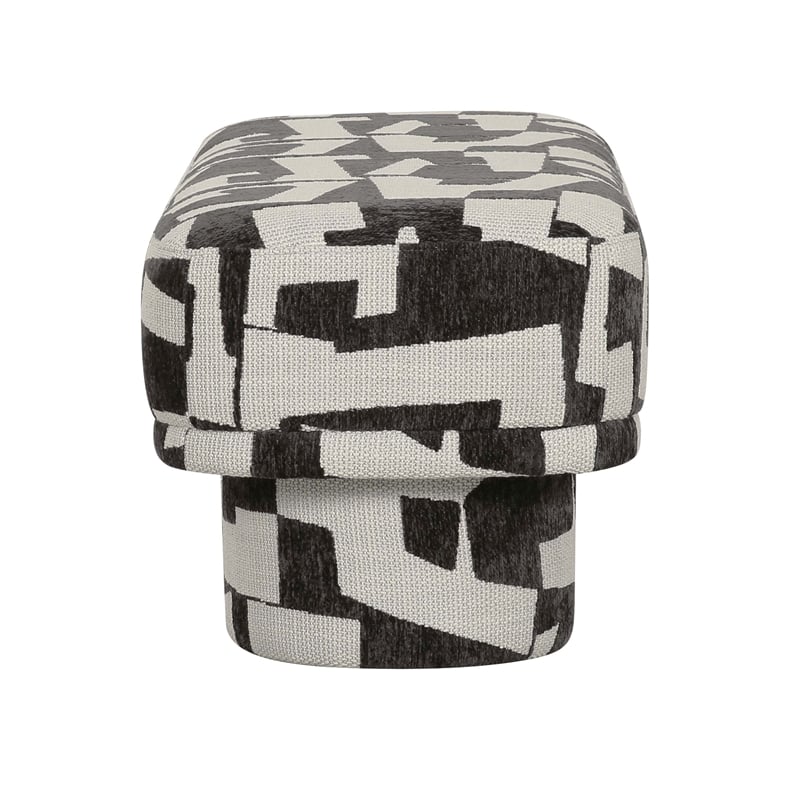 Pemberly Row Contemporary Accent Black and White Jacquard Bench
