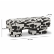 Pemberly Row Contemporary Accent Black and White Jacquard Bench