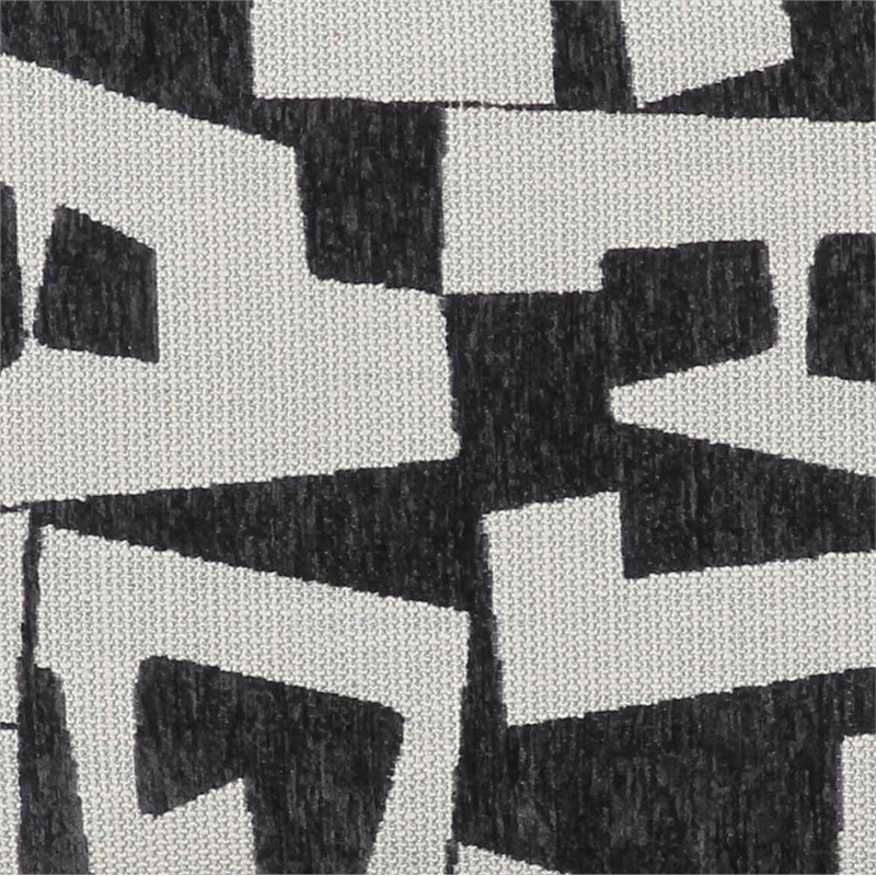 Pemberly Row Contemporary Accent Black and White Jacquard Bench