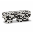 Pemberly Row Contemporary Accent Black and White Jacquard Bench