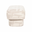 Pemberly Row Contemporary Accent Cream Finish Jacquard Bench