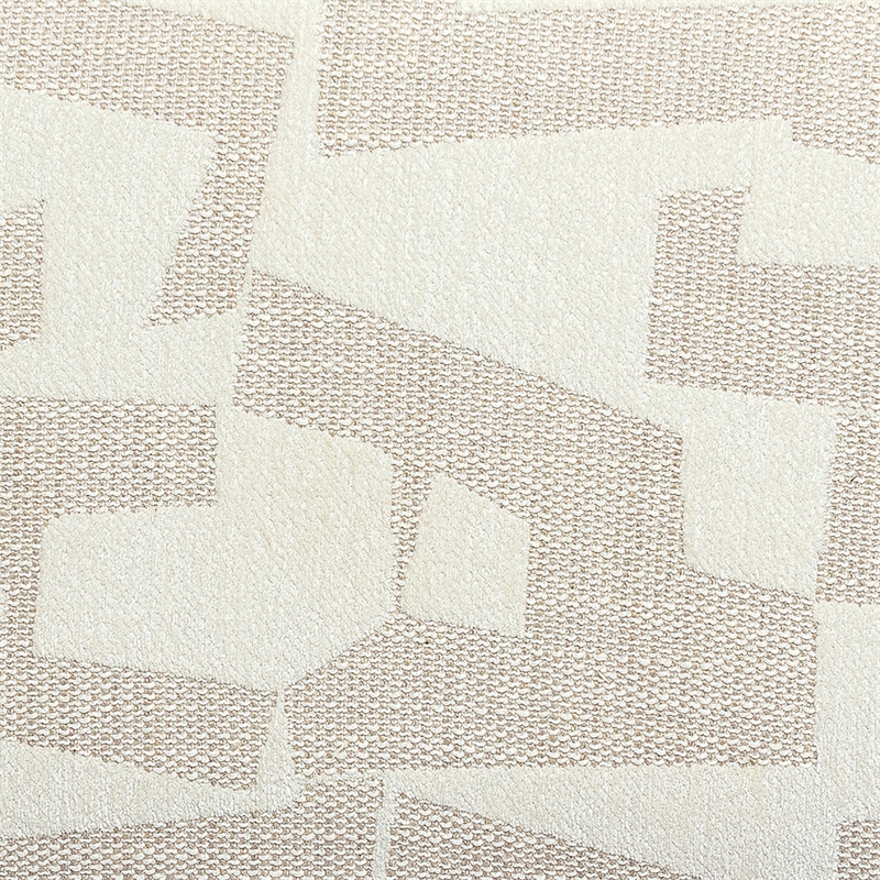 Pemberly Row Contemporary Accent Cream Finish Jacquard Bench