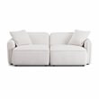Pemberly Row White Sand Performance Corduroy Velvet Modular Loveseat
