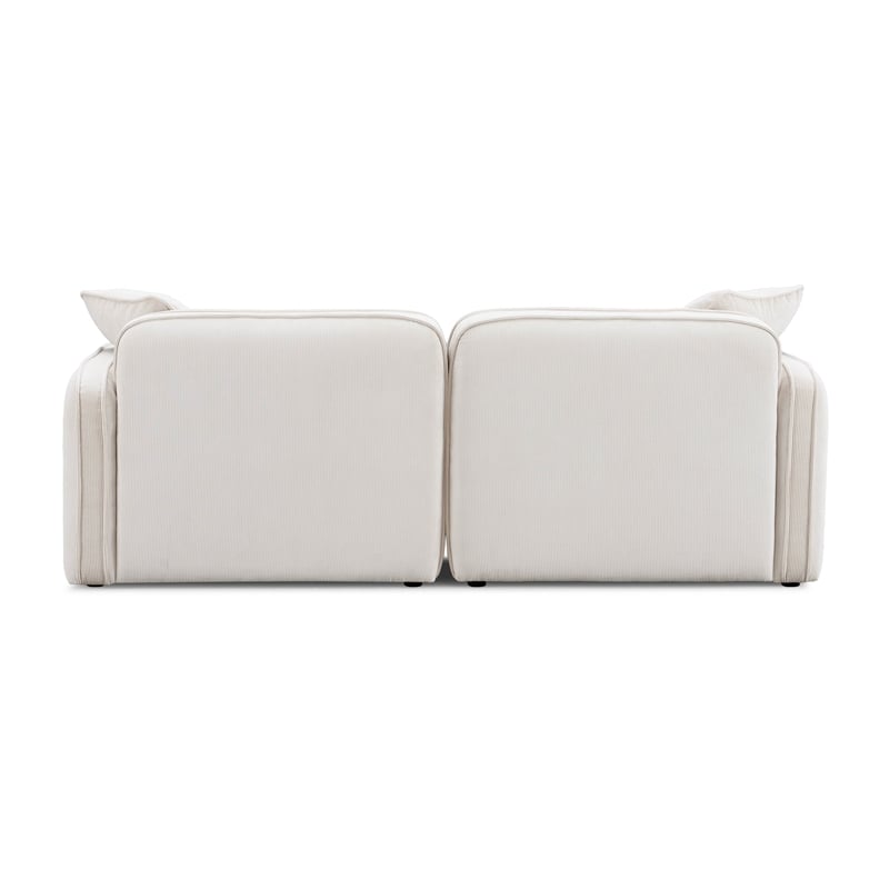 Pemberly Row White Sand Performance Corduroy Velvet Modular Loveseat