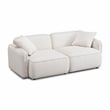 Pemberly Row White Sand Performance Corduroy Velvet Modular Loveseat