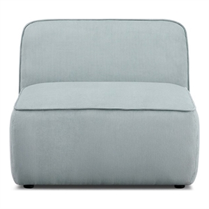 Pemberly Row Seafoam Performance Corduroy Velvet Armless Chair