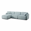 Pemberly Row Seafoam Performance Corduroy Velvet 4-Piece Modular Sectional