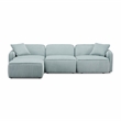 Pemberly Row Seafoam Performance Corduroy Velvet 4-Piece Modular Sectional