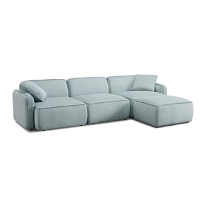 Pemberly Row Seafoam Performance Corduroy Velvet 4-Piece Modular Sectional