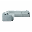 Pemberly Row Seafoam Performance Corduroy Velvet Modular L-Sectional