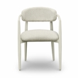 Pemberly Row Contemporary Cream Textured Outdoor Dining Arm Chair