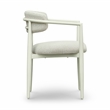 Pemberly Row Contemporary Cream Textured Outdoor Dining Arm Chair