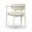 Pemberly Row Contemporary Cream Textured Outdoor Dining Arm Chair