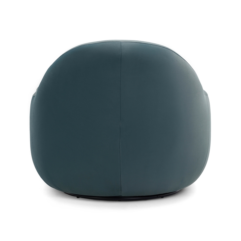 Pemberly Row Contemporary Accent Dark Teal Velvet Swivel Chair