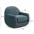 Pemberly Row Contemporary Accent Dark Teal Velvet Swivel Chair