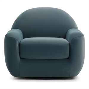 Pemberly Row Contemporary Accent Dark Teal Velvet Swivel Chair
