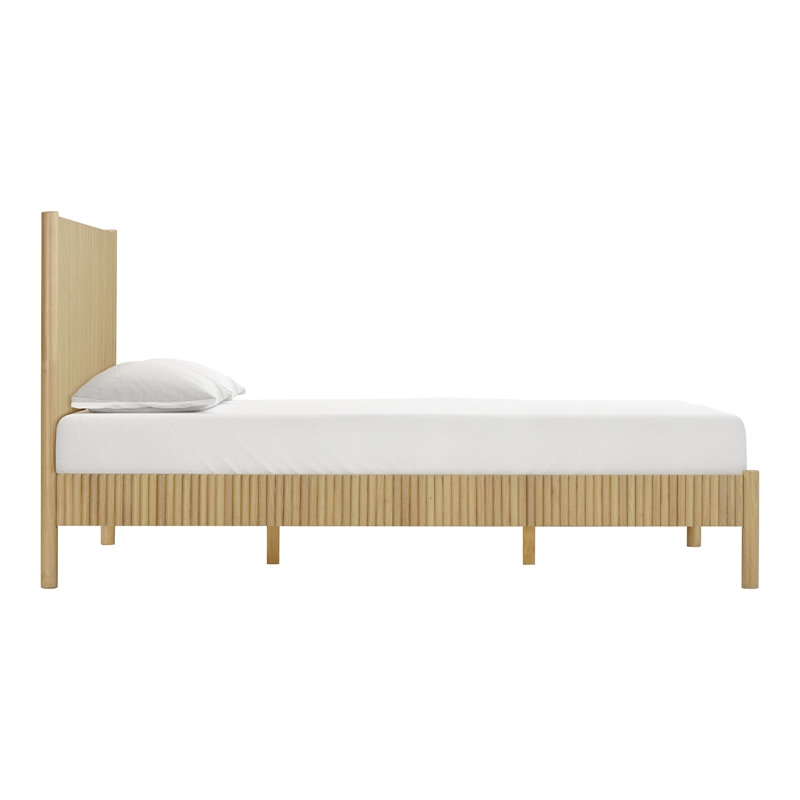 Pemberly Row Contemporary Accent Natural Finish Wood Queen Bed