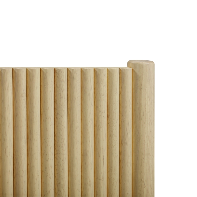 Pemberly Row Contemporary Accent Natural Finish Wood Queen Bed
