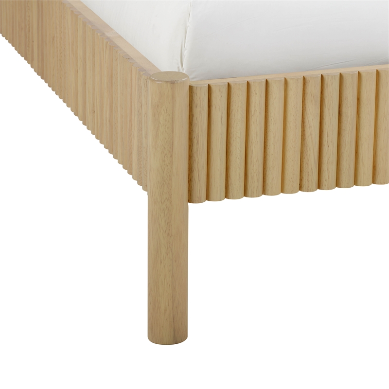 Pemberly Row Contemporary Accent Natural Finish Wood Queen Bed
