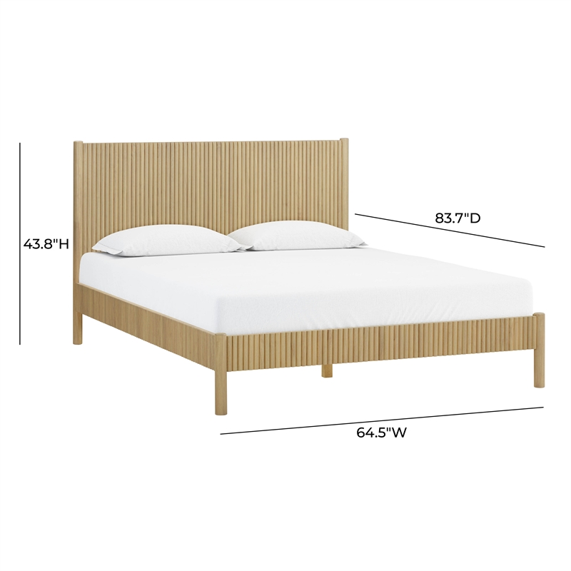 Pemberly Row Contemporary Accent Natural Finish Wood Queen Bed