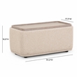 Pemberly Row Contemporary Accent Cream Finish Boucle Ottoman Table