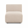Pemberly Row Contemporary Accent Cream Boucle Armless 1-Seater