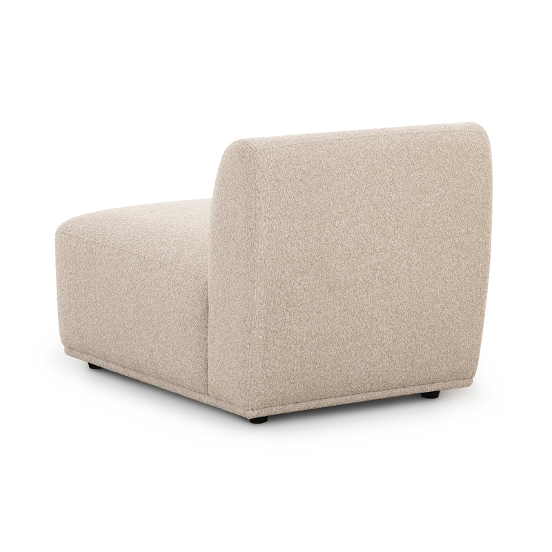 Pemberly Row Contemporary Accent Cream Boucle Armless 1-Seater