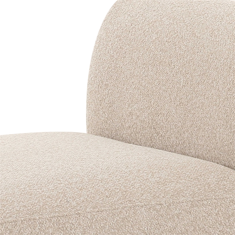 Pemberly Row Contemporary Accent Cream Boucle Armless 1-Seater