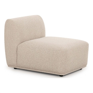 Pemberly Row Contemporary Accent Cream Boucle Armless 1-Seater