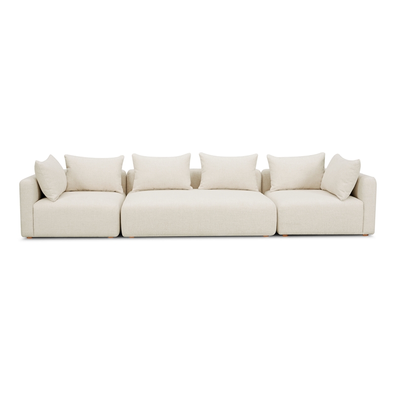 Pemberly Row Contemporary Cream Heavy Textured Fabric 145