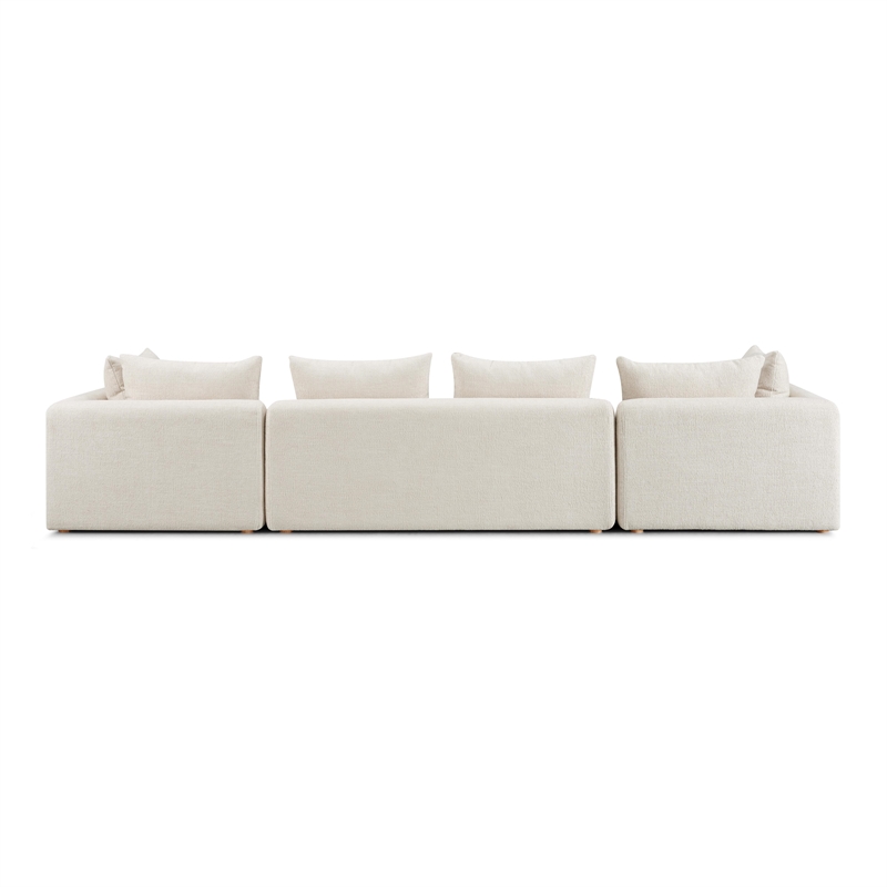 Pemberly Row Contemporary Cream Heavy Textured Fabric 145