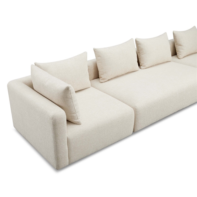 Pemberly Row Contemporary Cream Heavy Textured Fabric 145