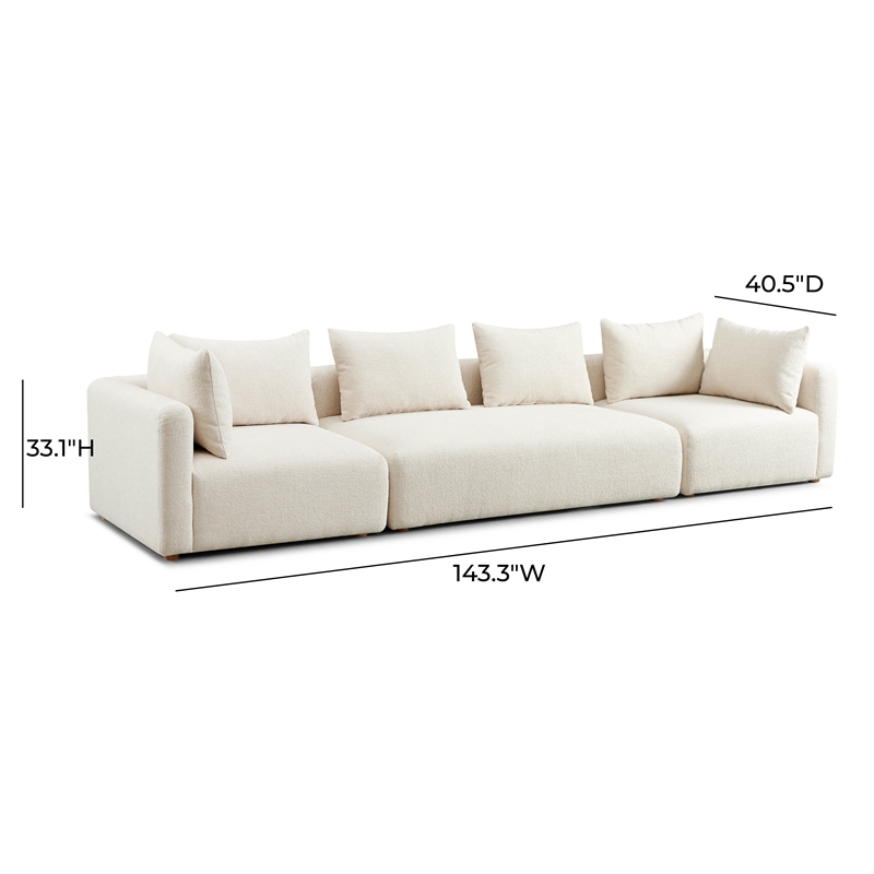 Pemberly Row Contemporary Cream Heavy Textured Fabric 145