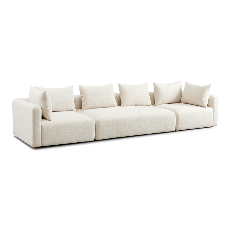Pemberly Row Contemporary Cream Heavy Textured Fabric 145