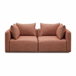 Pemberly Row Contemporary Accent Red Textured Fabric Loveseat