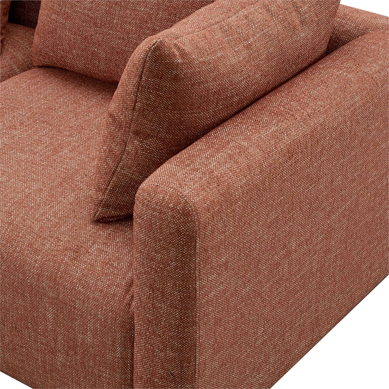 Pemberly Row Contemporary Accent Red Textured Fabric Loveseat