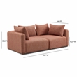 Pemberly Row Contemporary Accent Red Textured Fabric Loveseat