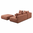 Pemberly Row Red Textured Fabric 4-Piece Modular Chaise Sectional