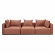 Pemberly Row Upholstered Contemporary Accent Red Textured Fabric Sofa