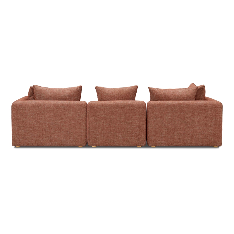 Pemberly Row Upholstered Contemporary Accent Red Textured Fabric Sofa