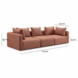 Pemberly Row Upholstered Contemporary Accent Red Textured Fabric Sofa