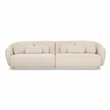 Pemberly Row Contemporary Cream Boucle Modular 4-Seater Sofa