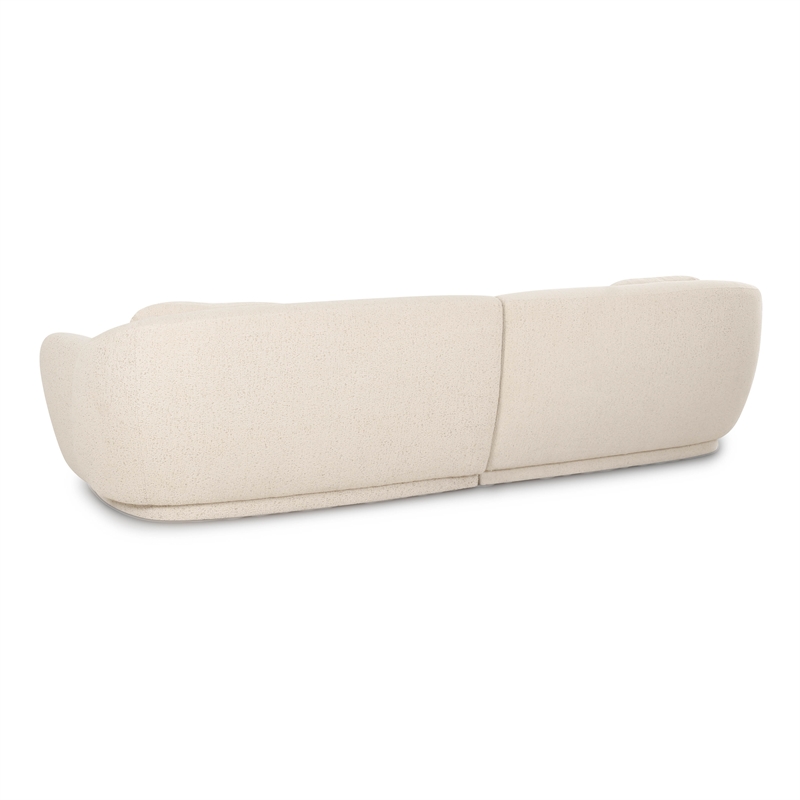 Pemberly Row Contemporary Cream Boucle Modular 4-Seater Sofa