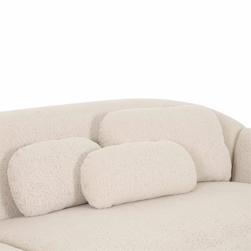 Pemberly Row Contemporary Cream Boucle Modular 4-Seater Sofa