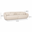Pemberly Row Contemporary Cream Boucle Modular 4-Seater Sofa