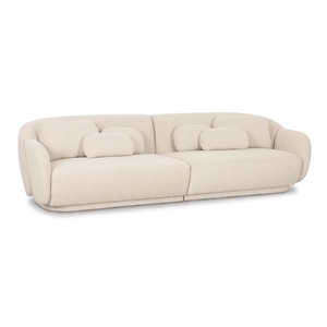 Pemberly Row Contemporary Cream Boucle Modular 4-Seater Sofa