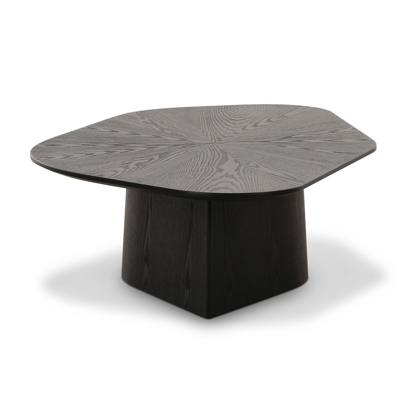 Pemberly Row Contemporary Accent Black Ash Finish Low Coffee Table